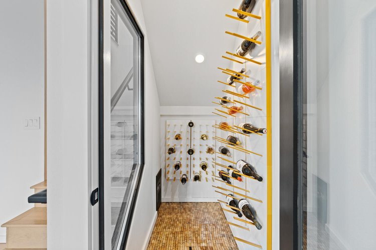 Cedar wine cellar interior