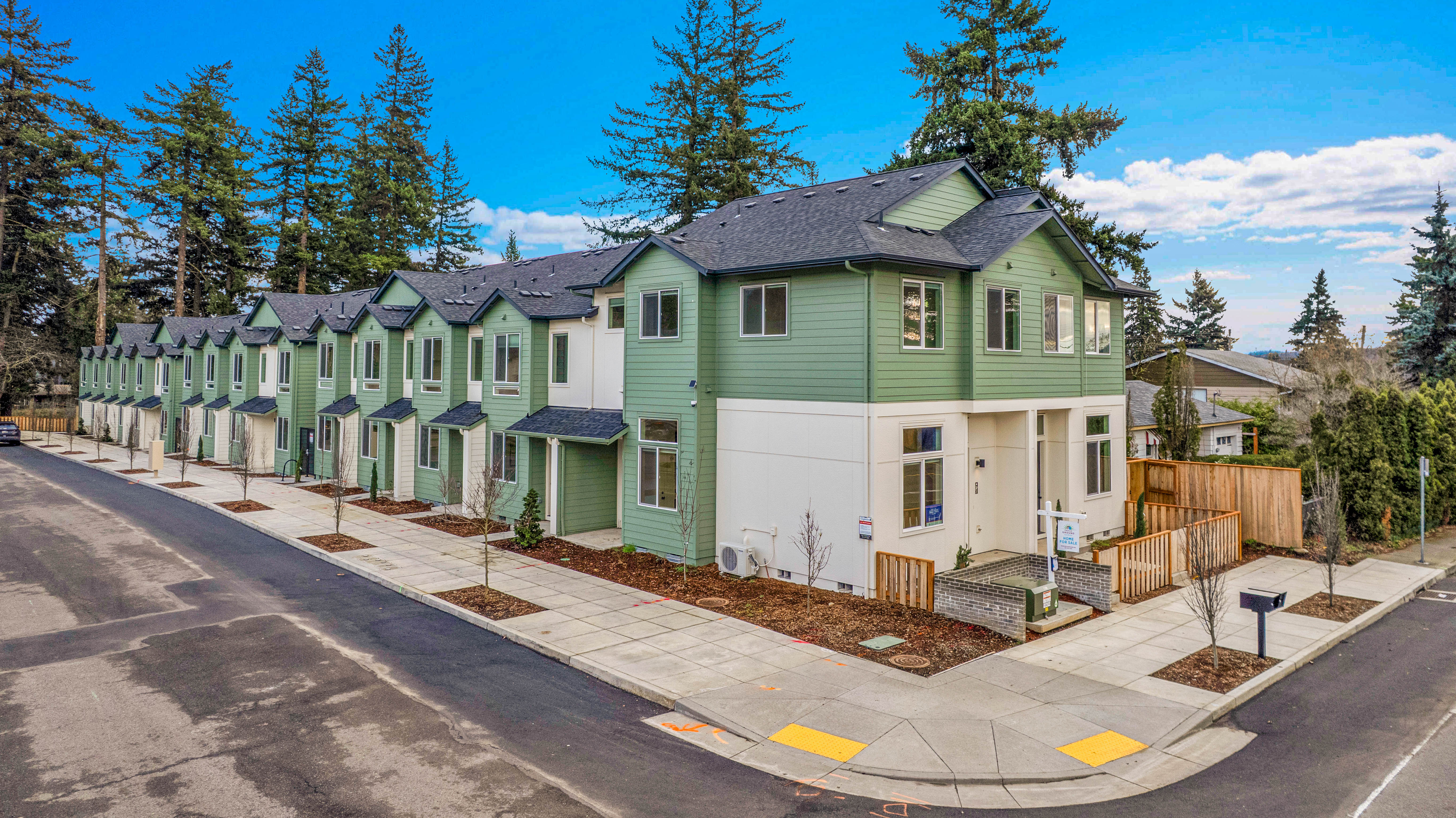 Couch Street Townhomes full row street view