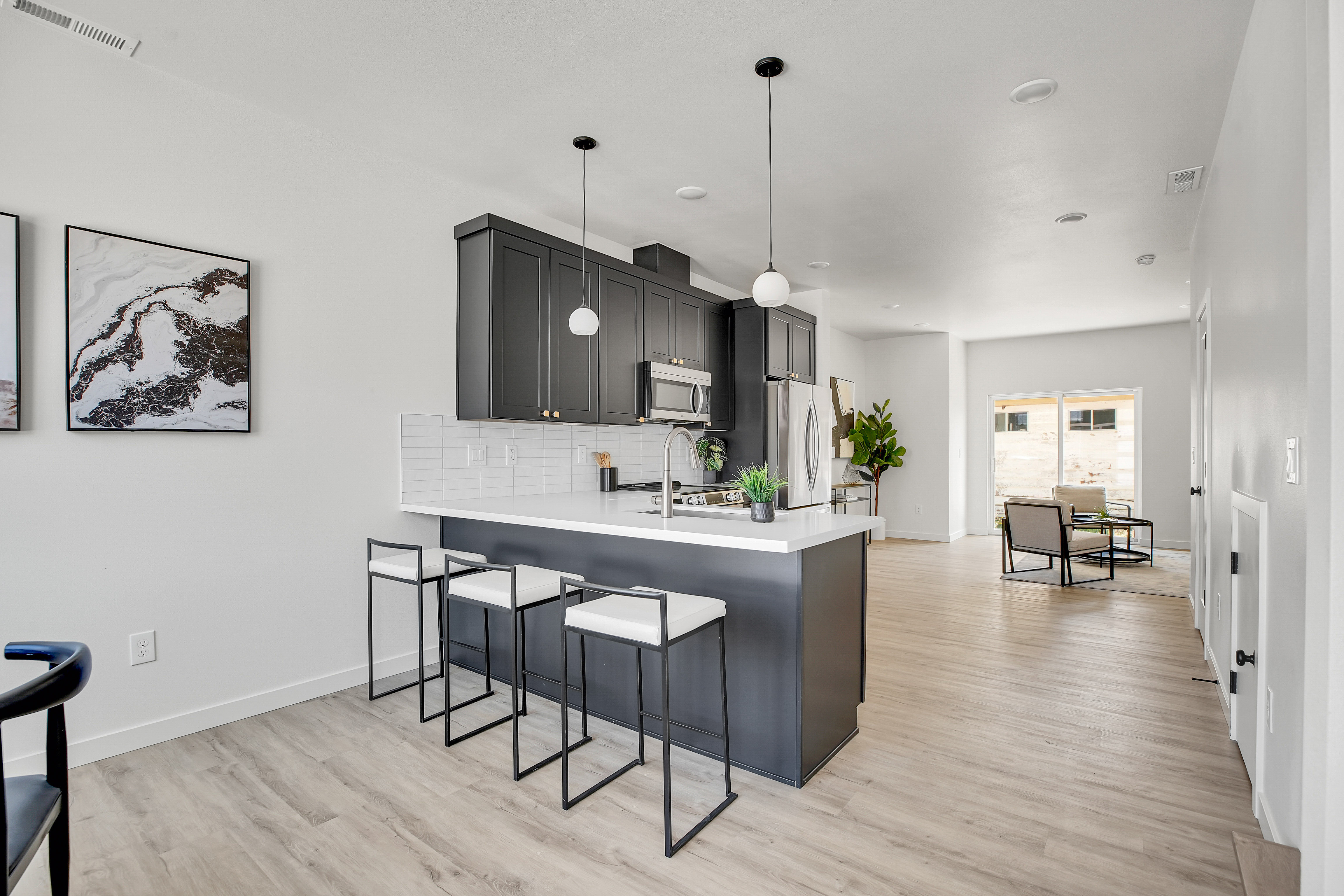 Open plan kitchen and living room