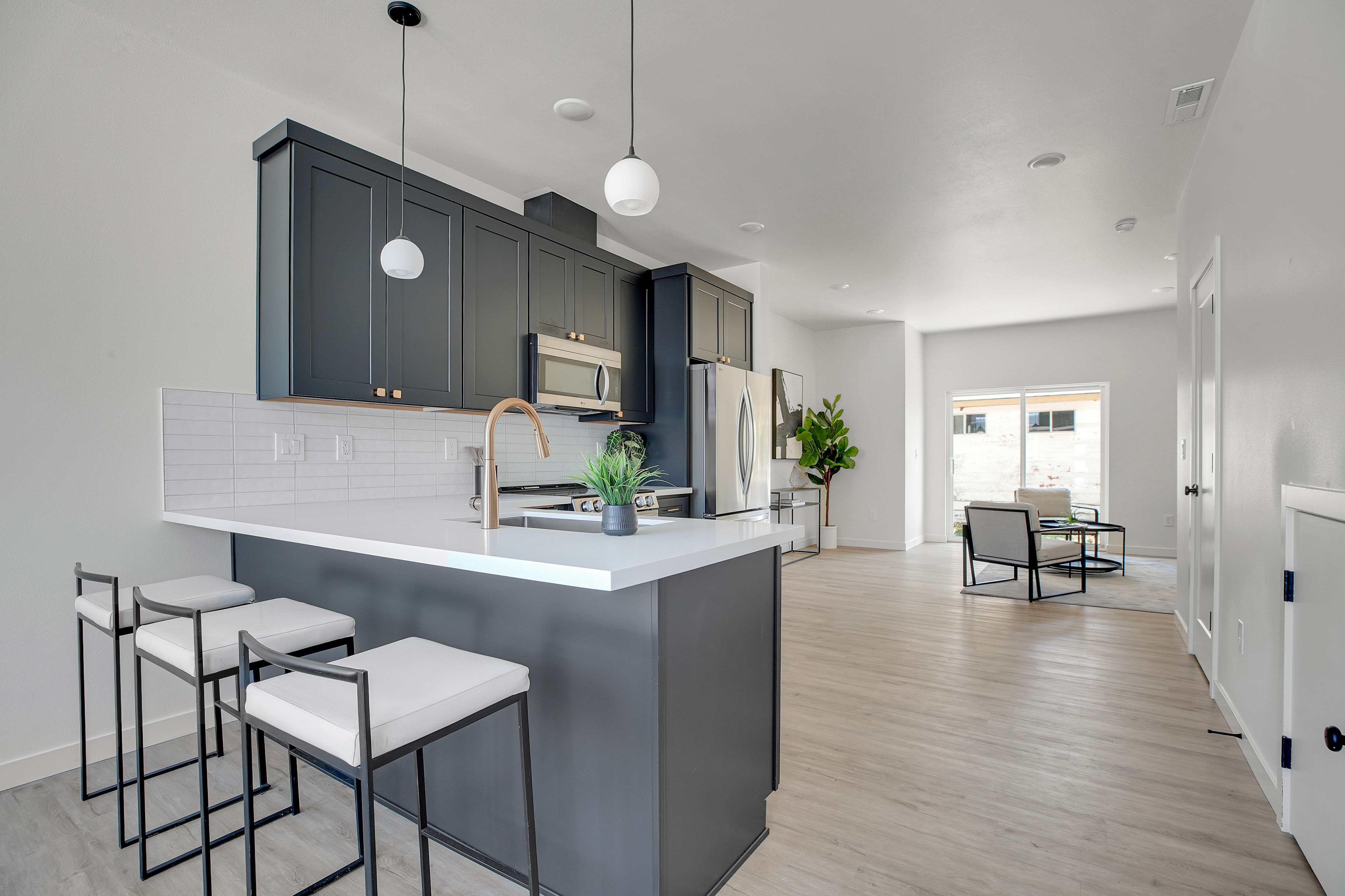 Kitchen and living room composition