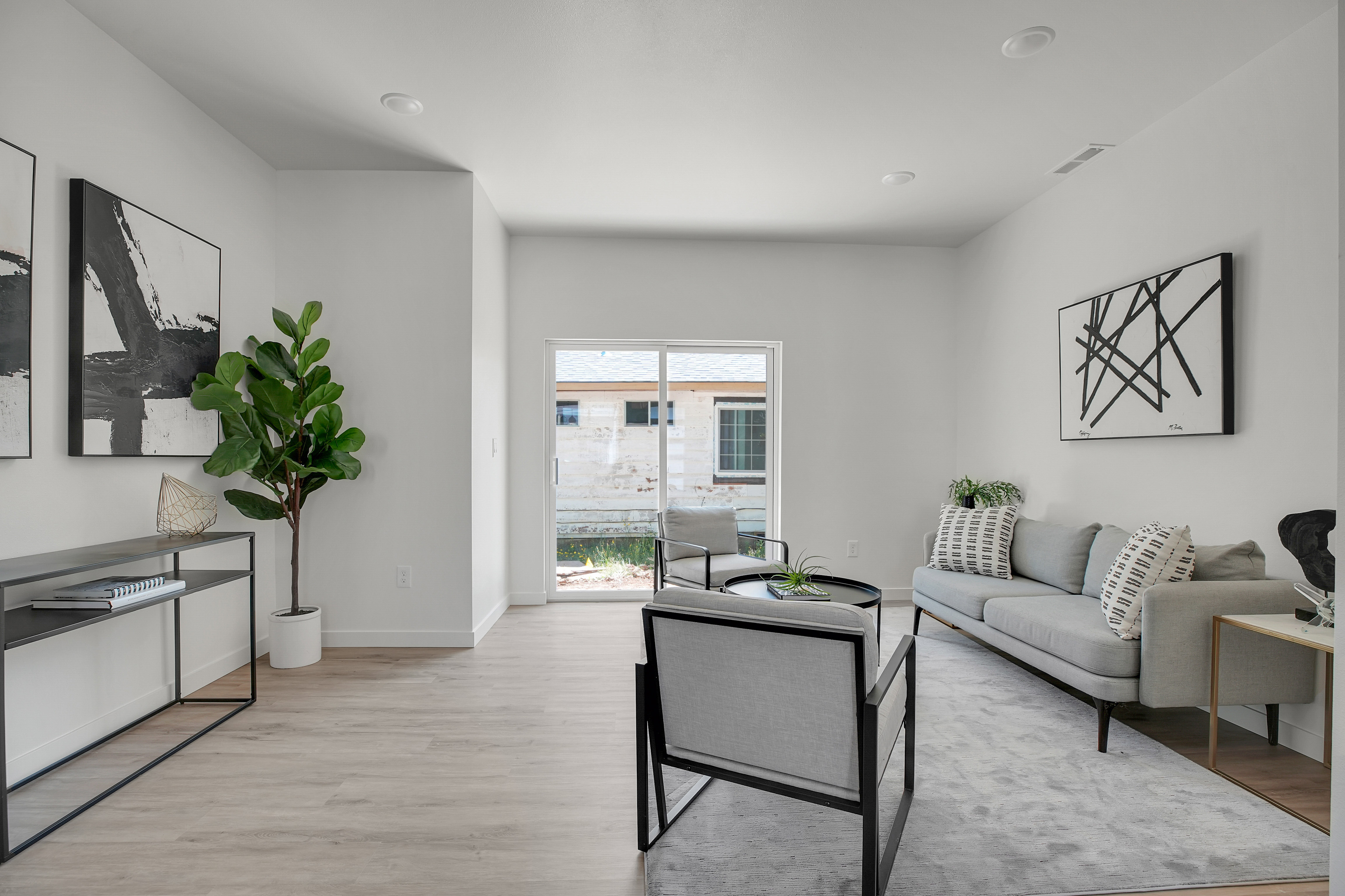 Living room staged