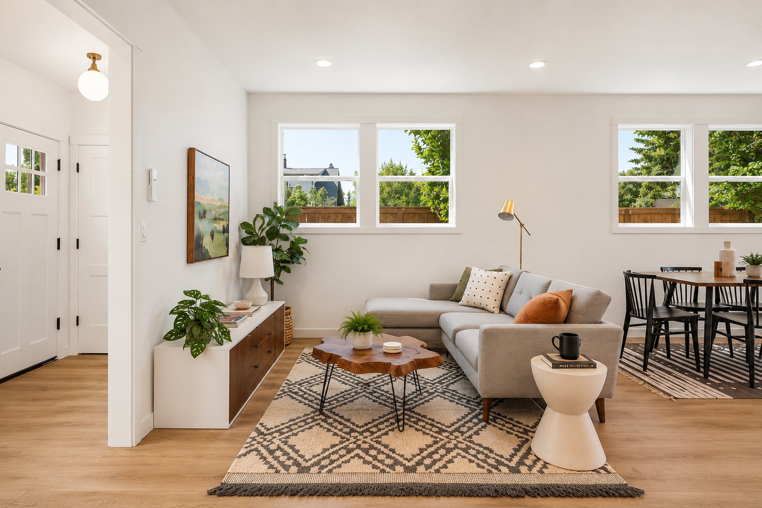 Living room with natural light