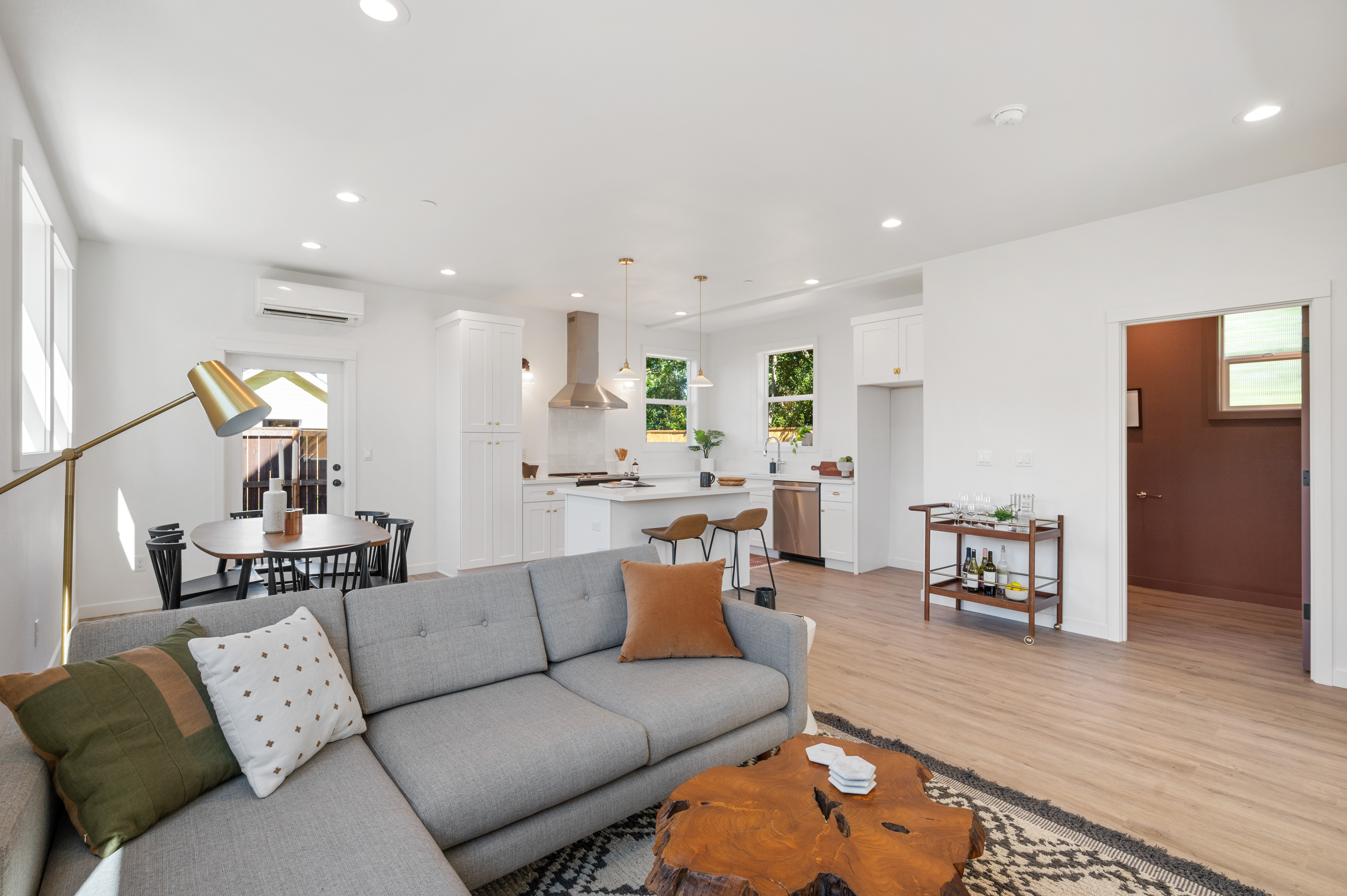 Living room open to kitchen